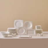 Karaca Fine Pearl Helen 58-teiliges Tafelservice für 12 Personen, eckig