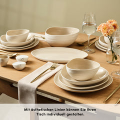 Karaca Earth Collection Rise Tafelservice Cream für 12 Personen, 55-teilig