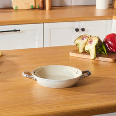 Karaca Swiss Crystal Almond Cream – Flache Pfanne mit Griff