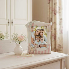 Eleganter Bilderrahmen (8"x10" / 34x27 cm) mit Schmetterlings-Detail – Rose-Cream