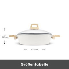 Karaca Swiss Crystal Induktions Auflauftopf, 30 cm, Creamy
