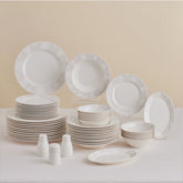 Karaca Forever Bone China New Olio Tafelservice für 12 Personen Weiss, 53-teilig