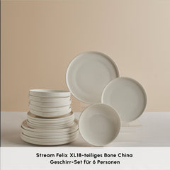 Karaca Stream Bone Felix XL Tafelservice für 6 Personen, 18-teilig