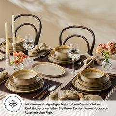 Karaca Earth Collection Earthy Light Reactive 52-Teiliges 12-Personen Geschirrset