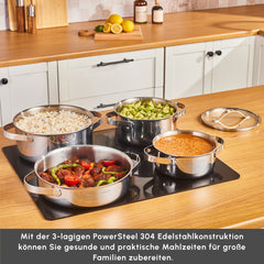 Karaca 3 Ply Culinara Kochgeschirr-Set aus Edelstahl, 8-teilig