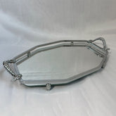 Versilbertes grosses klassisches Achteckiges Tablett, 37x23cm