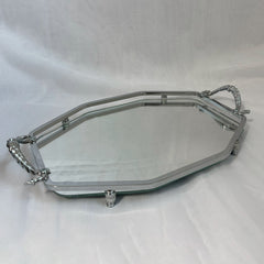 Silver plated large classic octagonal tray, 37x23cm