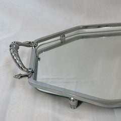 Silver plated large classic octagonal tray, 37x23cm