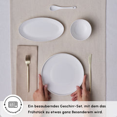 Karaca Forever Bone Fika Frühstücksset für 6 Personen, 22-teilig