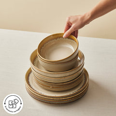 Karaca Earth Collection Earthy Light Reactive 52-Teiliges 12-Personen Geschirrset