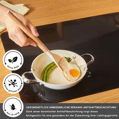 Karaca Swiss Crystal Almond Cream – Flache Pfanne mit Griff