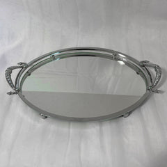 Versilbertes grosses klassisches Ovales Tablett, 37x23cm