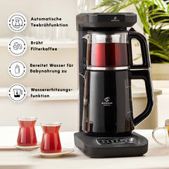 Caysever Robotea Pro Teekocher, 4-in-1 sprechender automatischer Teekocher, Chrome