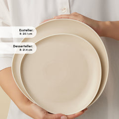 Karaca Earth Collection Rise Tafelservice Cream für 12 Personen, 55-teilig