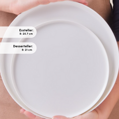 Karaca Earth Collection Matte Glaze Weiss – 55-teiliges Tafelservice für 12 Personen