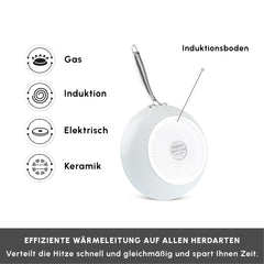 Karaca Swiss Crystal Almond Cream – Flache Pfanne mit Griff