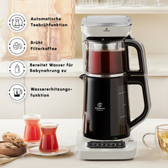 Karaca Çaysever Robotea Pro 4 in 1 Teekocher & Filterkaffeemaschine Starlight, 2500 W