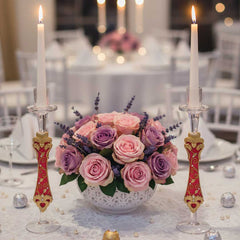 Wedding candle holder set, 4 pieces