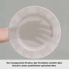 Karaca Forever Bone China New Olio Tafelservice für 12 Personen Weiss, 53-teilig