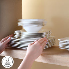 Karaca Square Bone China Autumn Tafelservice für 12 Personen, 53-teilig