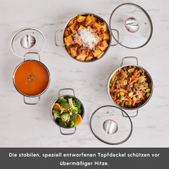 Karaca Emirgan Induktion Kochtopfset aus Edelstahl, 8-teilig