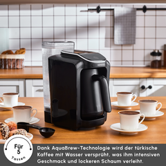 Hatir Aqua automatische türkische Kaffeemaschine, Schwarz