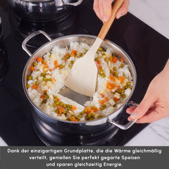 Karaca Induktions Stahl Kochgeschirr Set mit Vorratsbehälter, 13 Teilig