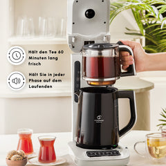 Karaca Çaysever Robotea Pro 4 in 1 Teekocher & Filterkaffeemaschine Starlight, 2500 W