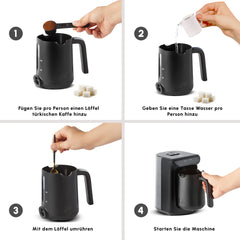 Karaca Hatır Kaffeemaschine mit Röstfunktion Shiny Black