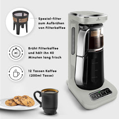 Karaca Çaysever Robotea Pro 4 in 1 Teekocher & Filterkaffeemaschine Starlight, 2500 W