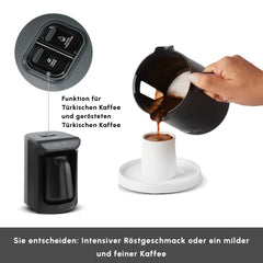 Karaca Hatır Kaffeemaschine mit Röstfunktion Shiny Black