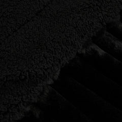 Karaca Stripe Sherpa Einzelbettdecke Schwarz, 150 × 200 cm