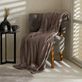 Karaca Leaves Welsoft TV-Decke Steingrau, 130 × 150 cm