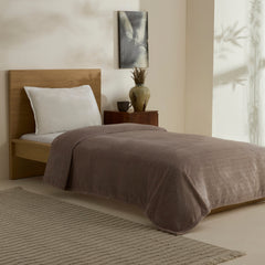 Karaca Leaves Bettdecke für Doppelbett Steingrau, 200 × 220 cm