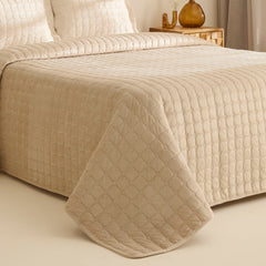 Karaca Alice Tagesdecken-Set für Doppelbett Beige, 3-teilig, 230 × 240 cm