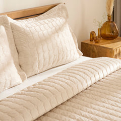 Karaca Alice Tagesdecken-Set für Doppelbett Beige, 3-teilig, 230 × 240 cm