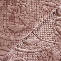 Karaca Audrey Tagesdecken-Set für Doppelbett Altrosa, 3-teilig, 230 × 240 cm