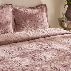 Karaca Audrey Tagesdecken-Set für Doppelbett Altrosa, 3-teilig, 230 × 240 cm