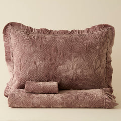 Karaca Audrey Tagesdecken-Set für Doppelbett Altrosa, 3-teilig, 230 × 240 cm