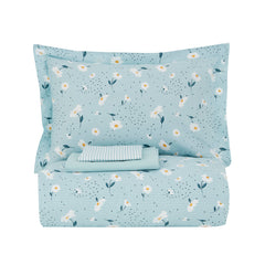 Karaca Home Daisy Bettwäsche-Set für Doppelbett Mint aus 100 % Baumwolle