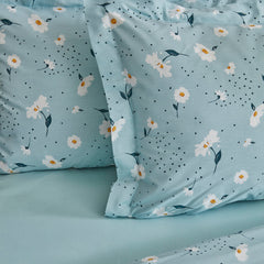Karaca Home Daisy Bettwäsche-Set für Doppelbett Mint aus 100 % Baumwolle