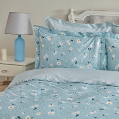 Karaca Home Daisy Bettwäsche-Set für Doppelbett Mint aus 100 % Baumwolle