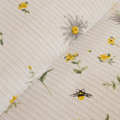 Karaca Emma Piqué Tagesdecken-Set Gelb aus 100 % Baumwolle, 2-teilig, 200 × 220 cm