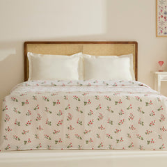 Karaca Silvie Piqué Tagesdecke für Doppelbett Rot aus 100 % Baumwolle, 200 × 220 cm