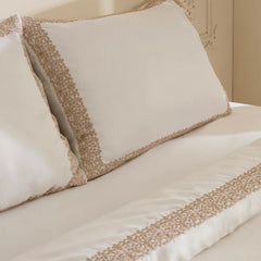 Karaca Nile Bettwäsche-Set für Doppelbett Weiss aus 100 % türkischer Baumwolle