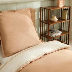 Karaca Vera Perkal Bettwäsche-Set für Doppelbett Beige aus 100 % Baumwolle
