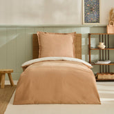 Karaca Vera Perkal Bettwäsche-Set für Doppelbett Beige aus 100 % Baumwolle