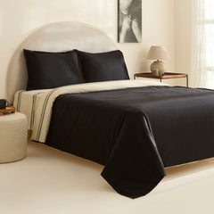Karaca Marta Bettwäsche-Set für Doppelbett Schwarz aus 100 % Baumwolle
