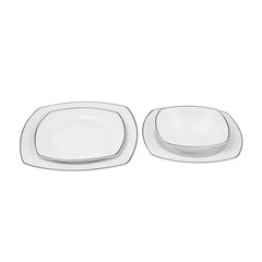 Karaca Adelia 24-piece porcelain tableware set for 6 people platinum, round
