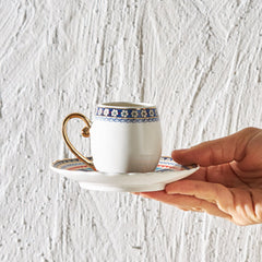 Karaca Coffee Service Willow (Sögüt) 6 Persons Coffee Cup Set 90 ml